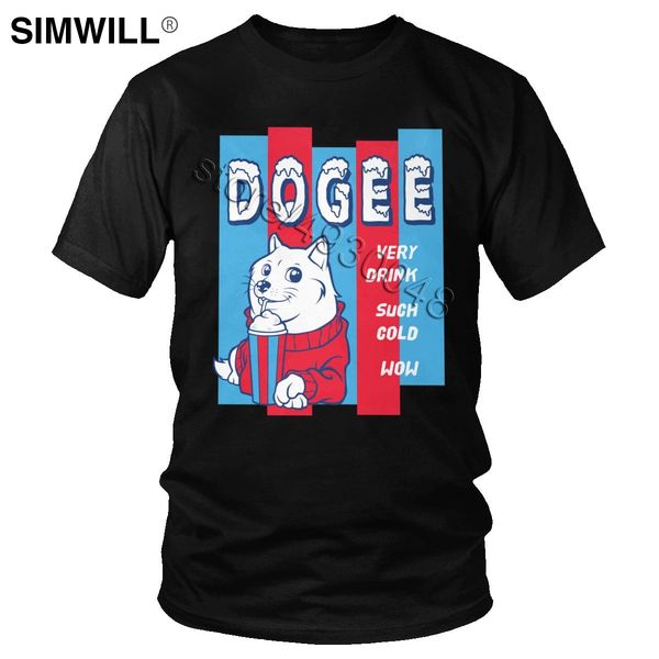

funny shiba inu dog t shirt men's unique short sleeved cotton tshirt doge very drink such cold wow meme t-shirt slim fit tee top