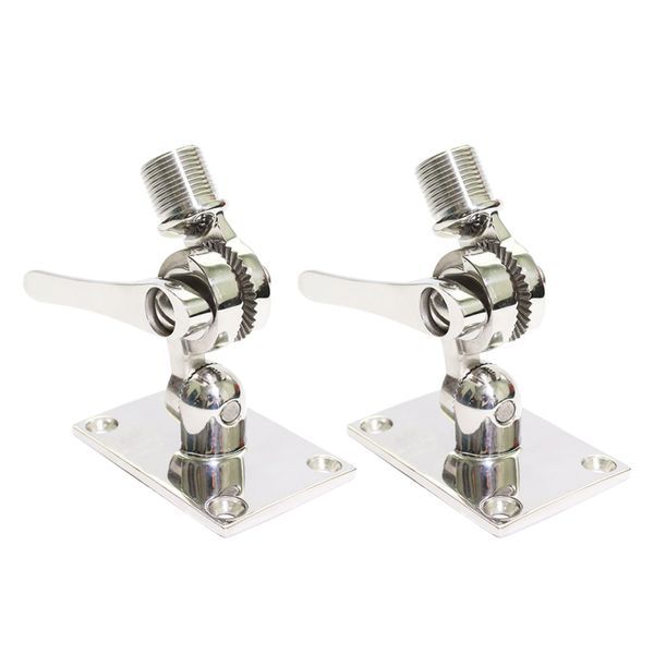 

2pcs adjustable marine radio vhf antenna base mount stainless steel for boats
