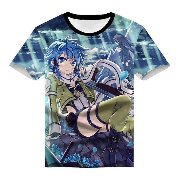 

summer men 3d anime girl sword art online yuuki asuna printed 3d print shirts hentai harajuku funny men clothing