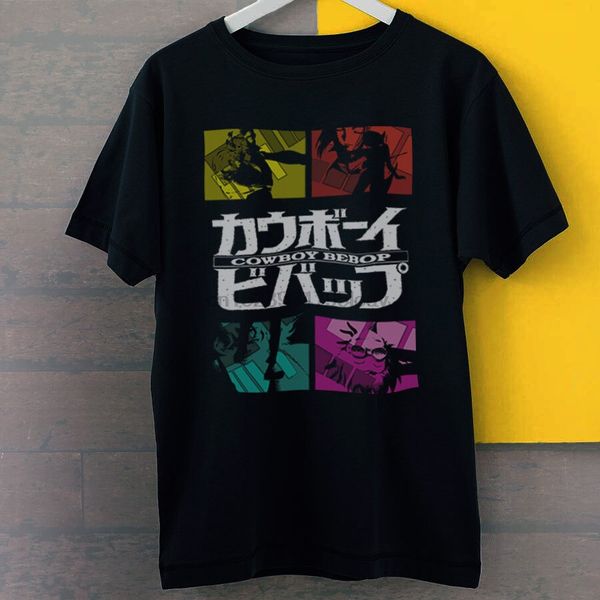 

cowboy bebop all character and logo anime inspired new black tees t-shirt s-3xl