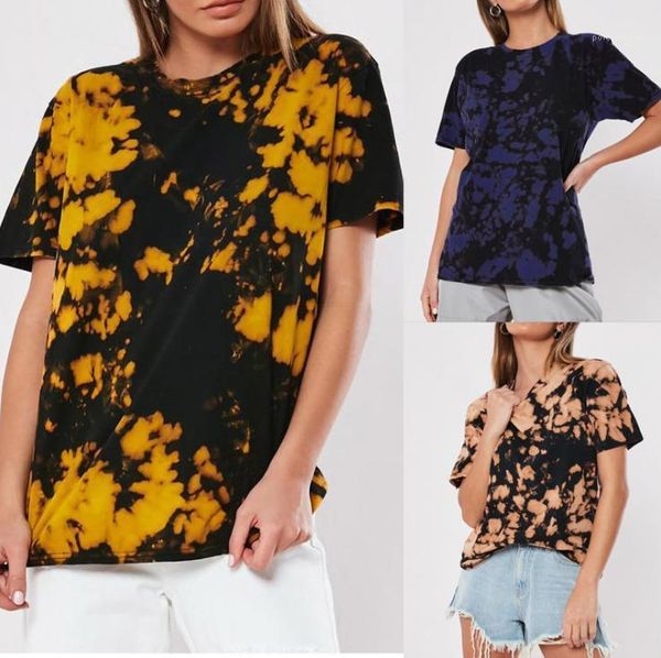 

crew neck casual tshirt fashion womens designer clothing splash ink womens designer tshirt summer printing short sleeve, White