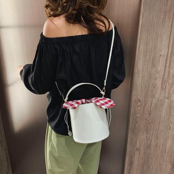 

women ladies bucket bag girls fashion solid bowknot shoulder handbag purse crossbody bags bolsa feminina #yl5
