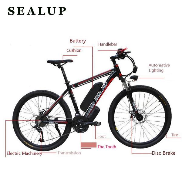 

bicylce mountain electric 48vlithium battery 500w motor smart lcd assist bike pas ebike aluminium mountain bike 50km range, Silver;blue