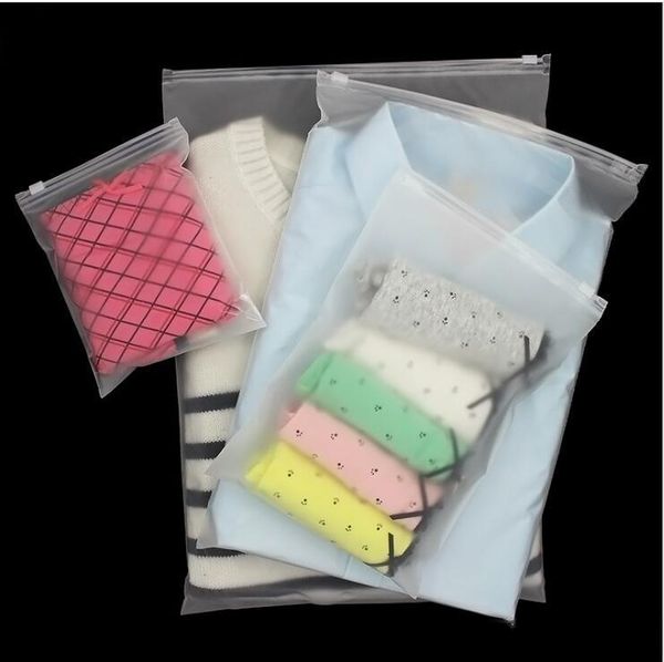 

transparent frosted zipper bag underwear clothing bag pe plastic self sealing bag clothing socks clothing bags a2091