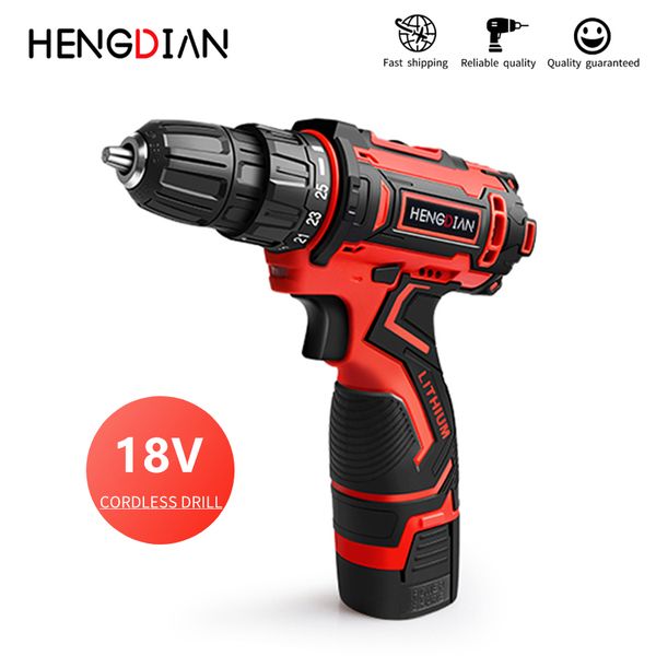 

домохозяйственный diy tool 36n.m 18v беспроводная дрель со светодиодной светлой двойной скоростью 25 + 1 крутящий момент