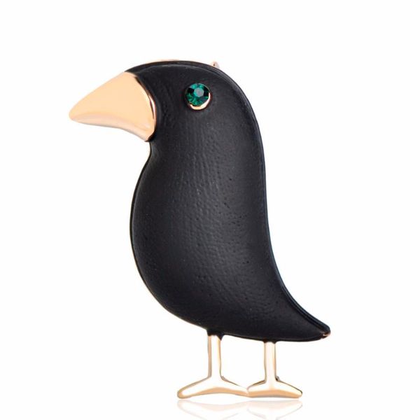 

funmor crow брошь черная краска птичий эмаль броши мужские женские костюмы платье hat воротник брошь pins животных шарф пряжка прекрасный по, Gray