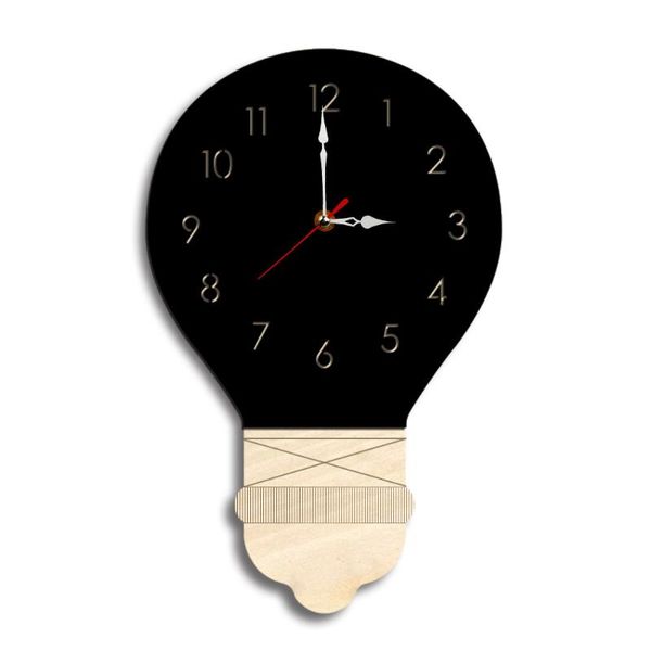 

european style light bulb creative wall clock cartoon acrylic clock for living room
