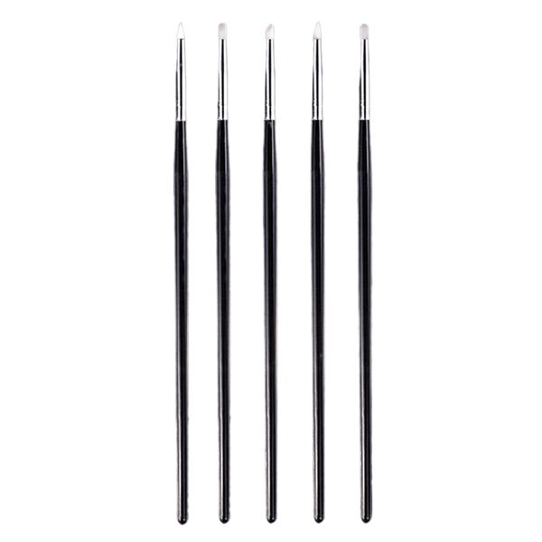 

5pcs nail design brushes set acrylic clear handle,ultra-small silicone nail tools painting pen flower pen salon diy carving nail supplies