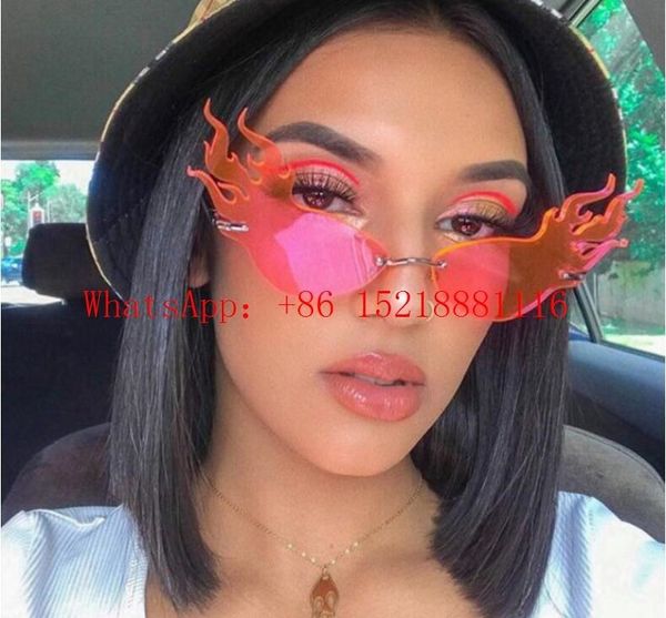 

s9052 fashion personality triangle cat eye flame sunglasses female concave modeling glasses fashionable large frame sunglasses street shot, White;black