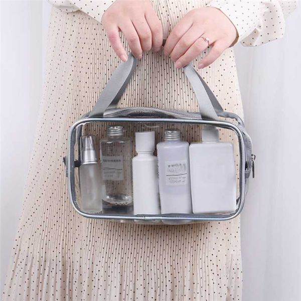 

waterproof cosmetic bag portable clear travel cosmetic makeup transparent see through portable wash large capacity bag