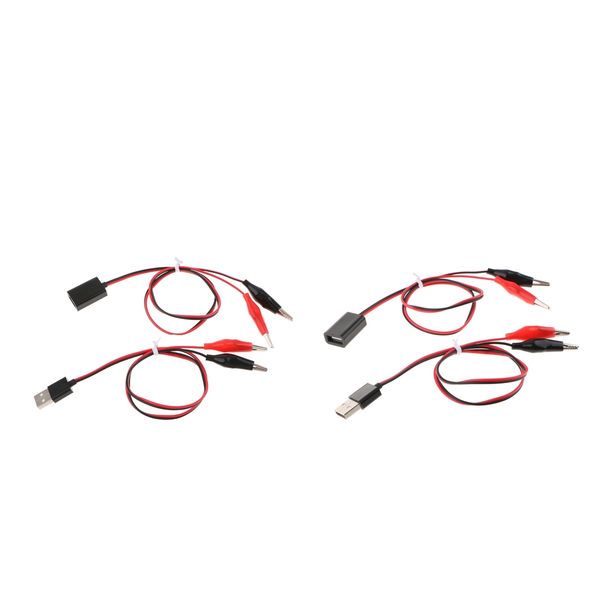 

2x alligator clips to usb male + alligator clips to usb female test wire 53cm