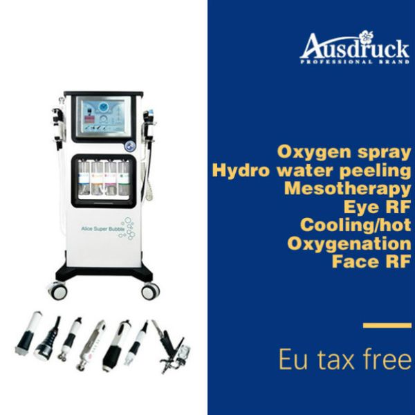 

new face multipolar rf tightening skin ultrasonic co2 oxygen spray gun cooling& water dermabrasion machine ce, Black;white