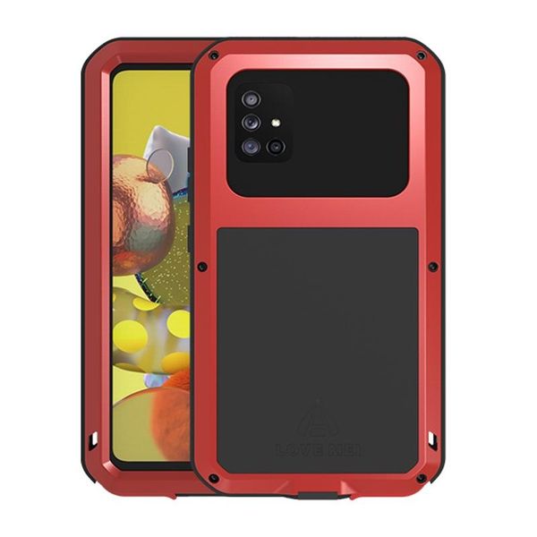 

love mei waterproof phone case for samsung galaxy a71 5g shock dirt proof water resistant metal armor cover for gaaxy a51 5g