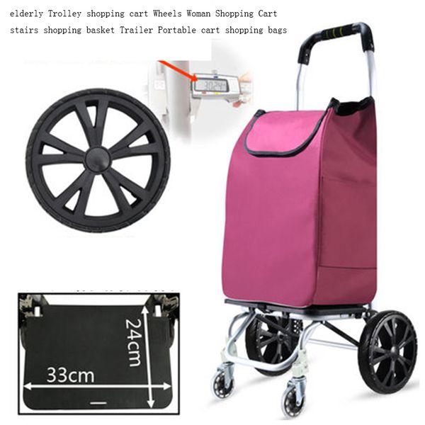 

elderly trolley 6 wheels woman for stairs basket trailer portable cart large shopping bags 200919