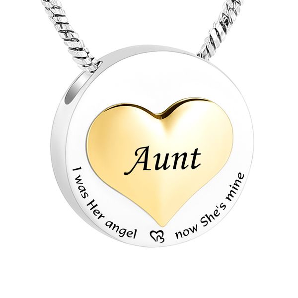 

stainless steel round cremation ashes pendant for family memorial necklace jewelry with fill kit velvet bag, Silver