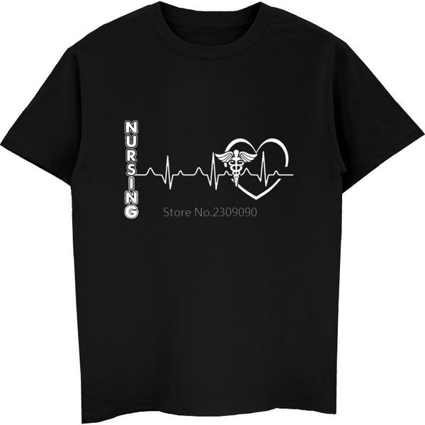 

new nursing heart print funny t-shirt men's cotton short sleeve t shirt casual shirt hip hop tees cool harajuku streetwear