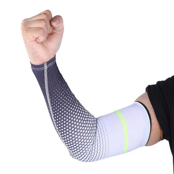 

cycling arm sleeves summer sports elastic arm cover sunscreen sleeves outdoor breathable men women, Black;gray