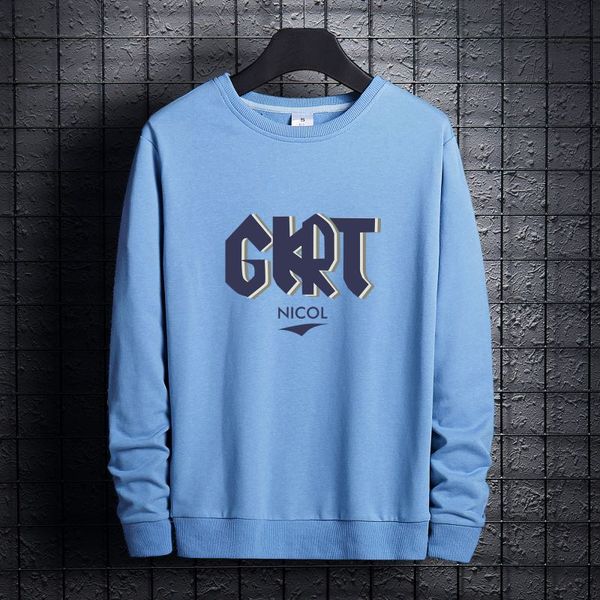 

graffiti 2020 loose fashion new autumn long-sleeved t-shirt men's sweater bottoming shirt men's round neck pullover sweater, Black