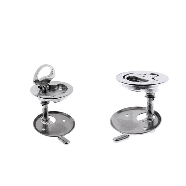 

2pcs 316 stainless steel marine boat hatch latches turning lock lift handle 2