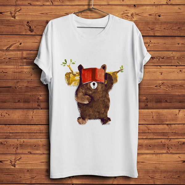 

cute sleeping blissful bear funny t shirt homme summer new white short sleeve men casual tshirt streetwear tee