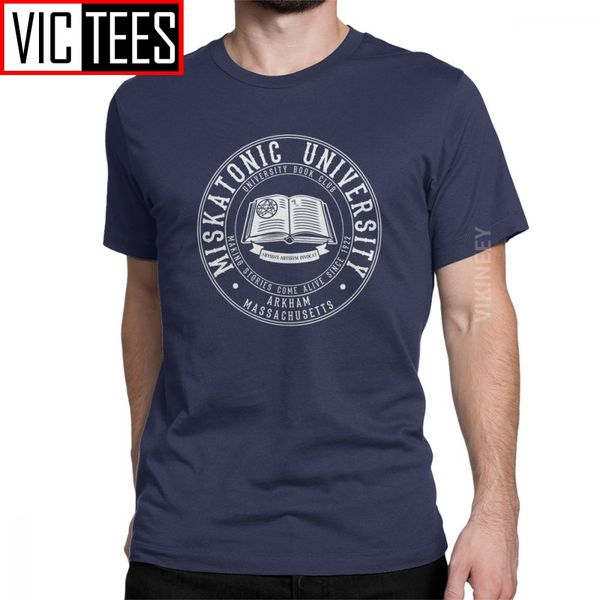 

miskatonic university book club t-shirt men necronomicon call of cthulhu cthulu lovecraft cotton t shirt oversized