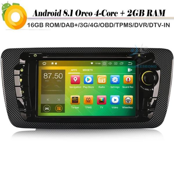

quad core android 8.1 autoradio dab+ car stereo wifi 4g gps dvd obd dvr bt sd car radio player for seat ibiza 2009-2013