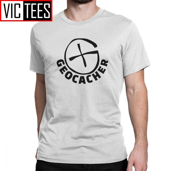 

men tshirt geocacher funny pure cotton geocacher cache gps sports navigation hiking tshirt oversized