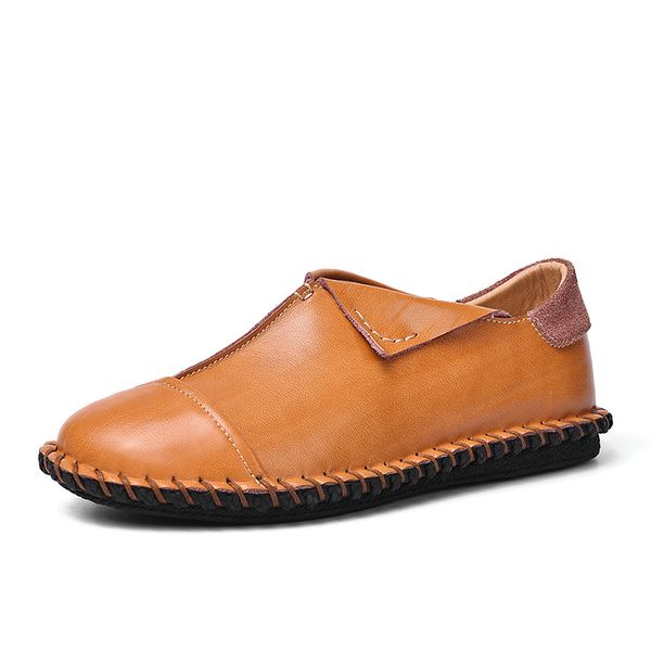 

new men peas shoes moccasins casual leather loafers fashion elegant classic breathable comfortable plus size, Black