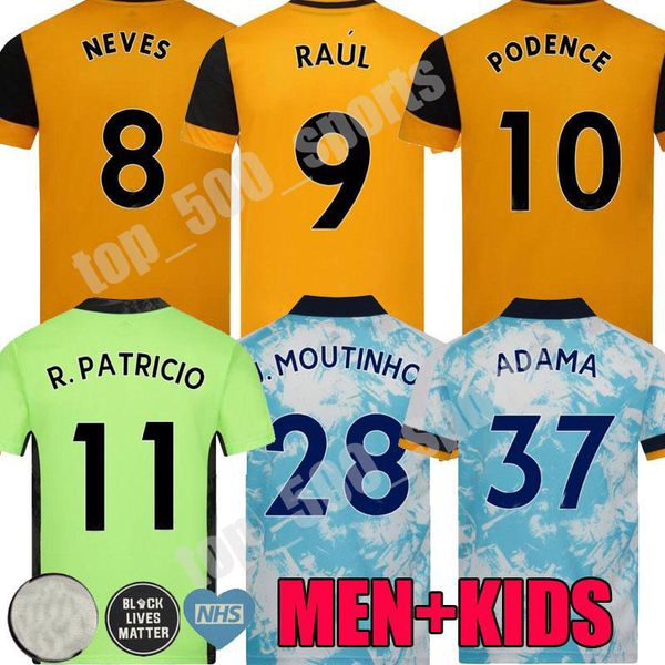 

2020 2021 волков прочь трикотажные изделия футбола 20 21 r.patricio j.moutinho рауль neves podence адам мужчины дети вратаря маек равномерны, Black;yellow