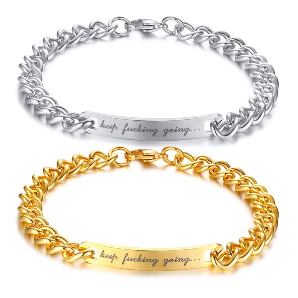 

fashion inspirational bracelet keep going bracelets bangles encourage friend accessories gifts great for male female, Golden;silver