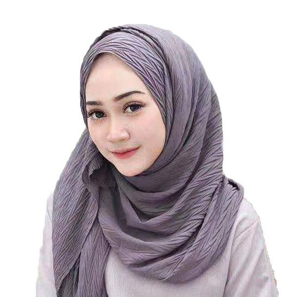 

new pearl chiffon fold the scarf fashion malaysia indonesia crushed leaves scarf fabric yw90, Blue;gray