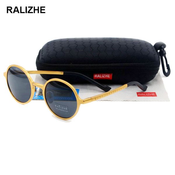 

ralizhe aluminum magnesium aviation alloy round polarized sunglasses mens womens sun glasses uv400 protection tac lens driver, White;black
