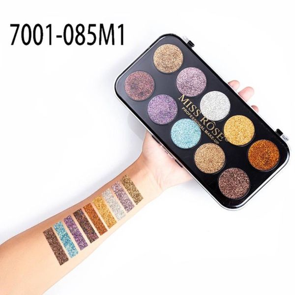 

miss rose 10 colors eyeshadow palette waterproof long-lasting shimmer matte glitter eyeshadow eye makeup beauty cosmetic