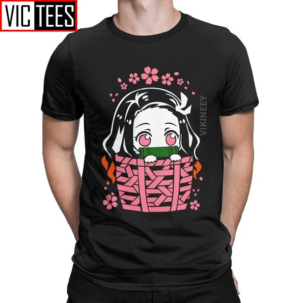 

nezuko tshirt мужчины хлопок футболка 2020 demon slayer kimetsu нет yaiba kamado tanjirou аниме манга