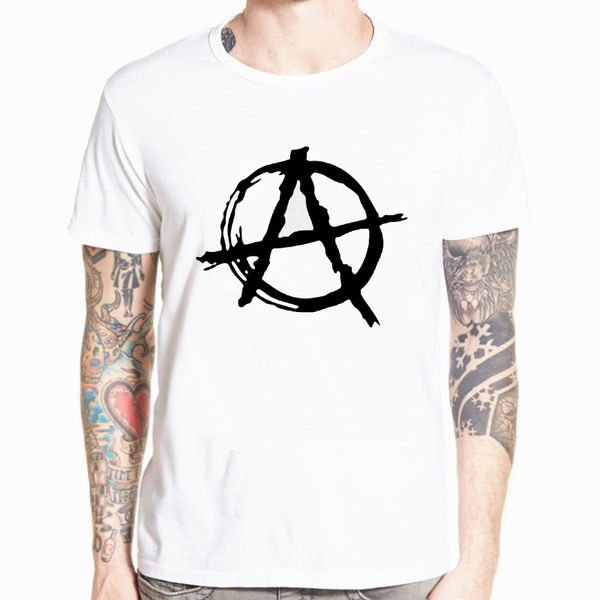 

new men print casual t shirt men brand anarchy symbol t shirt - punk rock t shirt bedlam evil anarchist war rocker streetwear