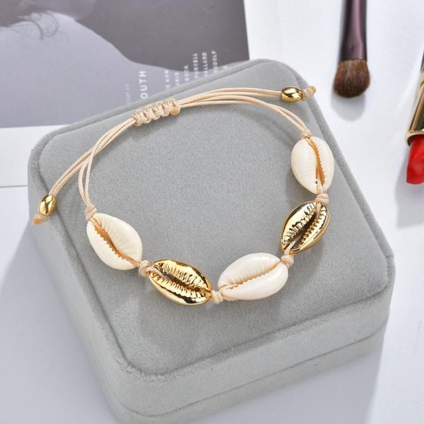 

bohemian natural 1pc fashion wholesale sea shell bracelet in adjustable bracelets for women girls accessories, Golden;silver