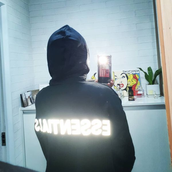 

europe essentials pullover hoodie reflective letter embroidery cotton comfort couple women mens designer fashion sweater hfxhwy100, Black