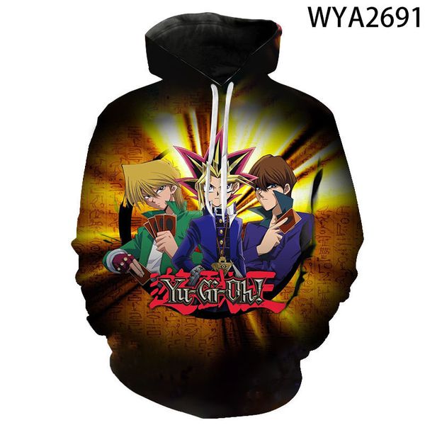 

3d printed men women kids fashion sweatshirts yu gi oh king hoodies streetwear casual clothes coat, Black