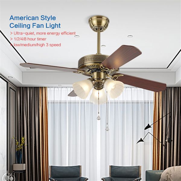 

riyueda popular national glass lampshade flush mount ceiling fan with light luxury
