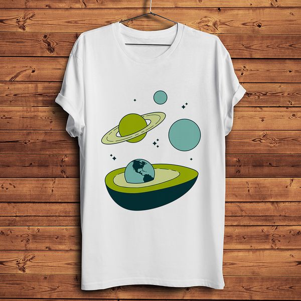 

avocado universe space funny geek t shirt men new white casual tshirt homme fresh style streetwear t-shirt short sleeve