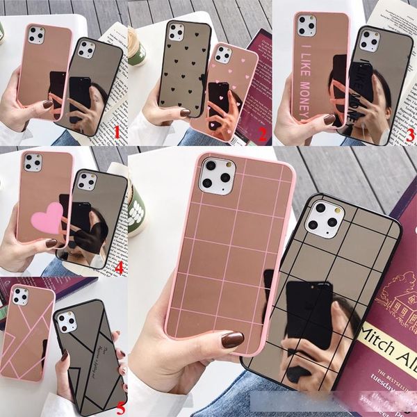 

luxury full mirror heart soft tpu case for iphone 11 pro max plating cover case for iphone 7 8 6 6s plus x xr xs max phone cases