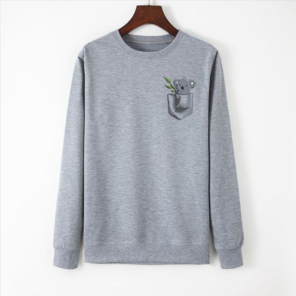 

women hoodies sweatshirts female casual pullovers cute koala print sweatshirt spring autumn hoodie pullover streetwear, Black