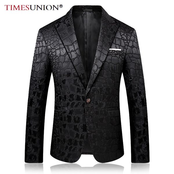 

timesunion trend male quality fashion casual jacquard blazers blazer men veste costume homme, White;black