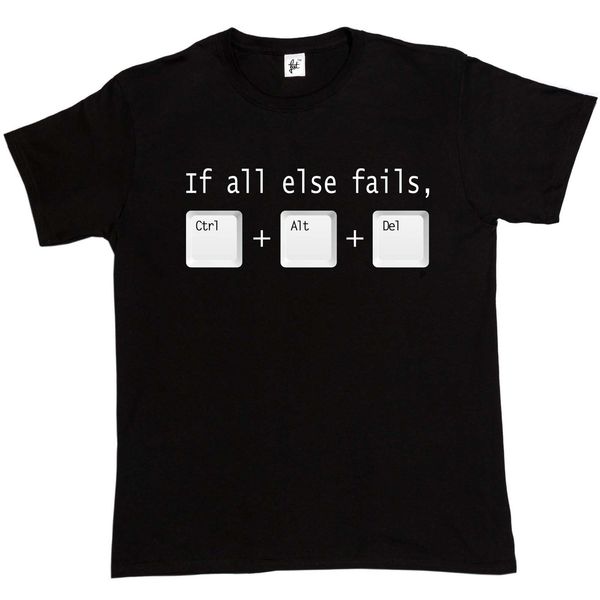 

новые 2019 мужчины моды если ничего не помогает ctrl alt del tech support geek смешной mens t-shirt горячая футболочку