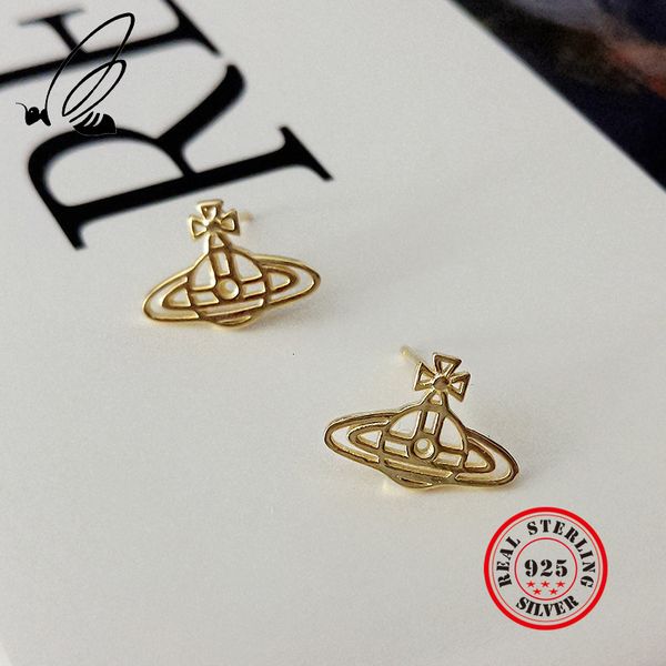 

universe planet 925 sterling silver stud earrings for women gold korean cute earings simple aretes de mujer accesorios jewellery, Golden;silver