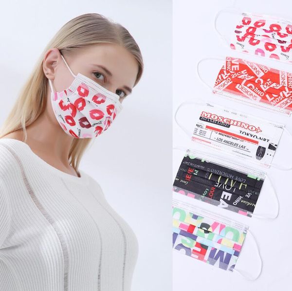 

2021 designer lace disposable face masks for adults non woven face mouth mask anti dust fashion outdoor cycling pm2.5 masks