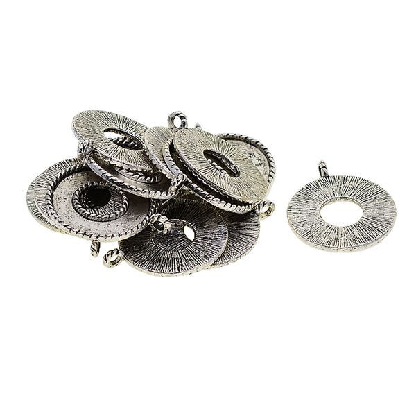 

20 шт урожай круглый цветок donut blank кабошон шармов ободок настройки лотка diy подвеска base ювелирные изделия делая выводы 27мм, Black