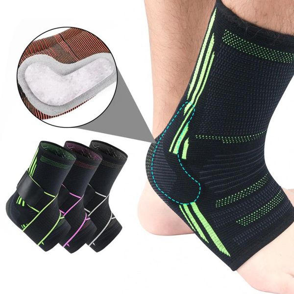 

ankle support 1pcs pressurized elastic brace adjustable bandage sprain prevention foot protective gear sports guard, Blue;black