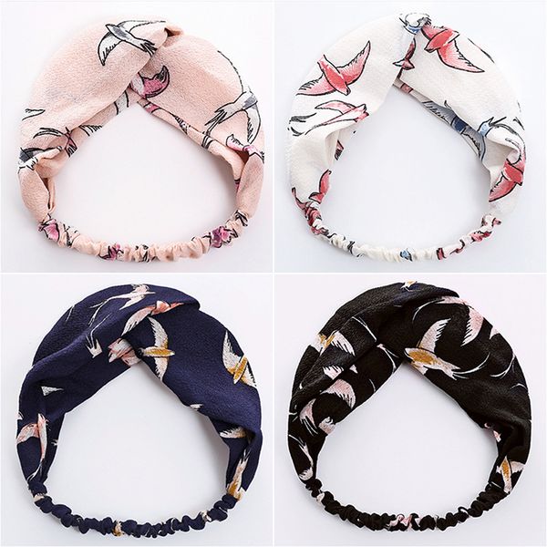 

hair accessories fashion women girls bohemian bands printed elastic headdress cross turban bandage bandanas