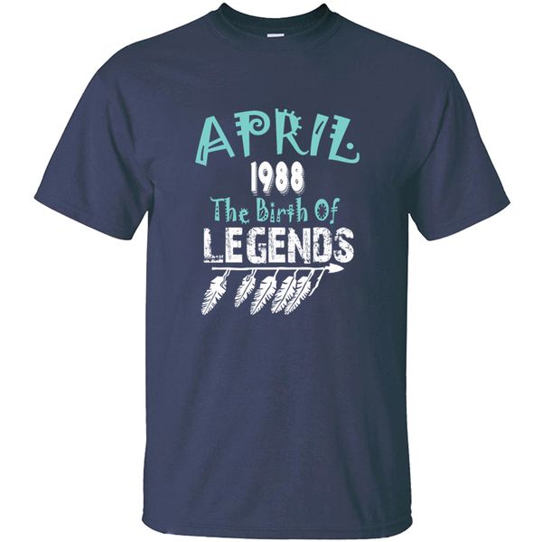 

хлопок sunlight апреля 1988 рождение легенды t-shirt напечатанных новизны женская вокруг шеи мужского tops tshirts tee